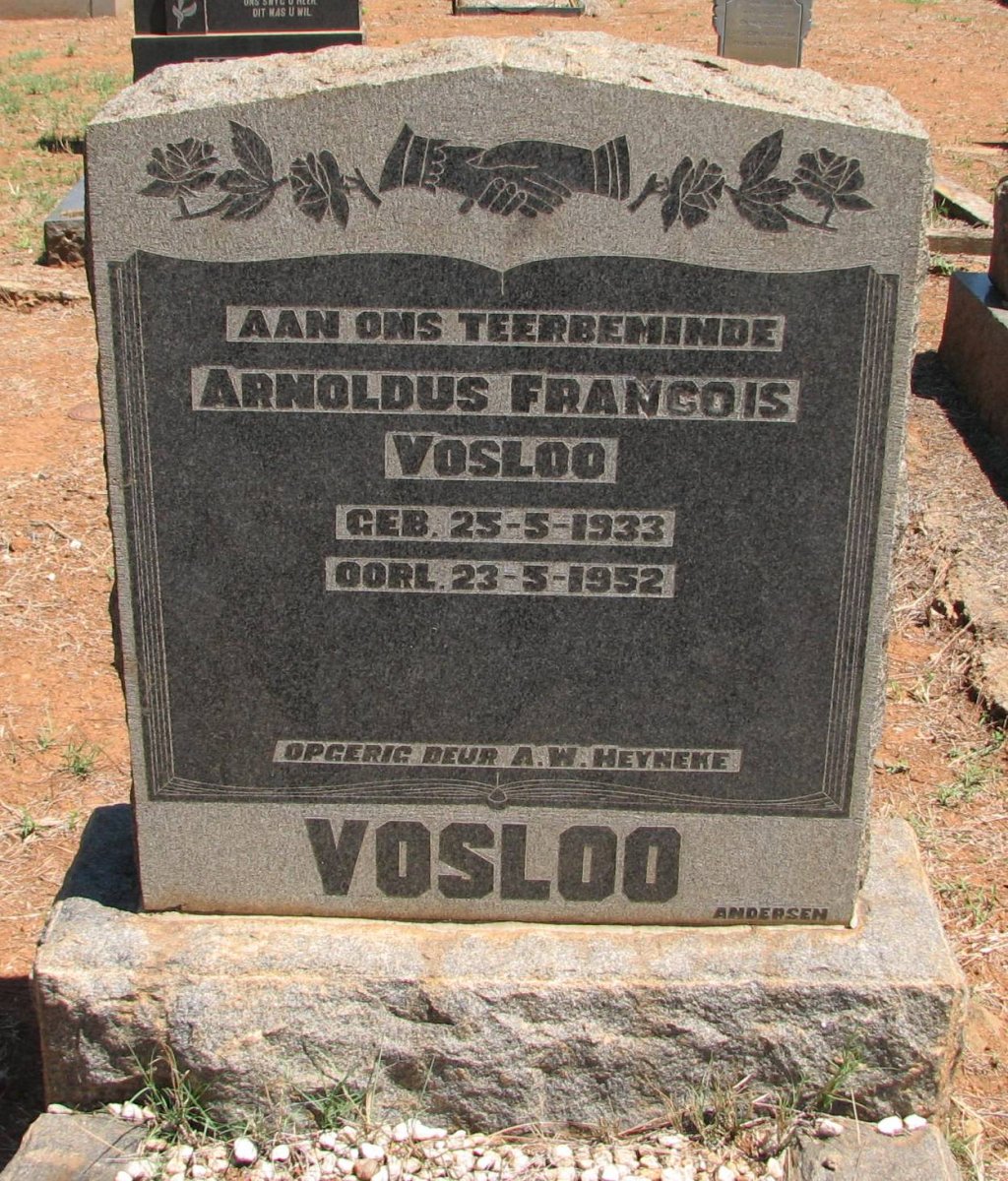 VOSLOO Arnoldus Francois 1933-1952