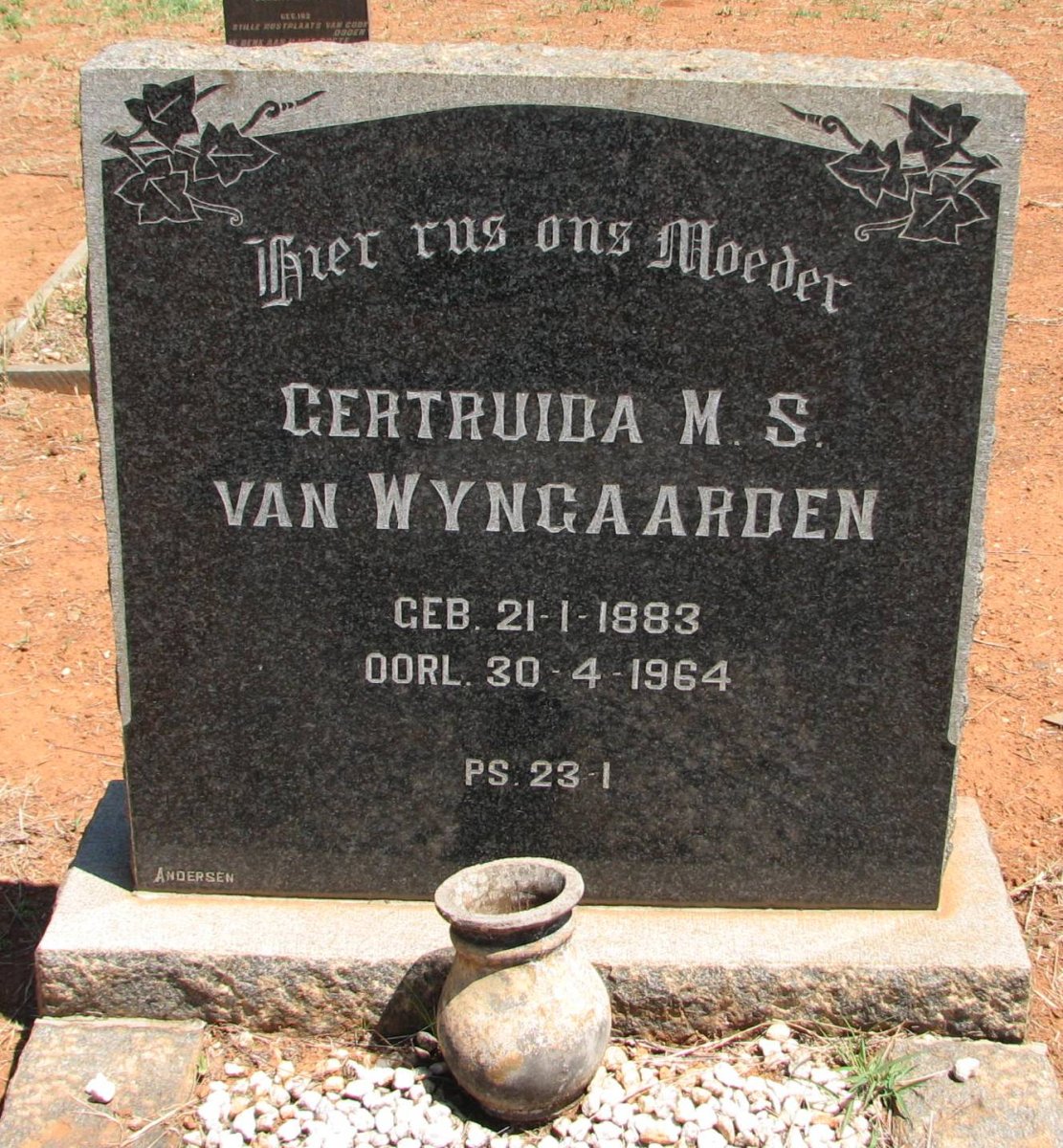 WYNGAARDEN Gertruida M.S., van 1883-1964