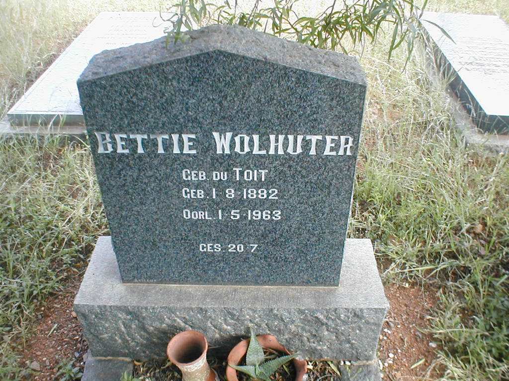 WOLHUTER Bettie nee DU TOIT 1882-1963
