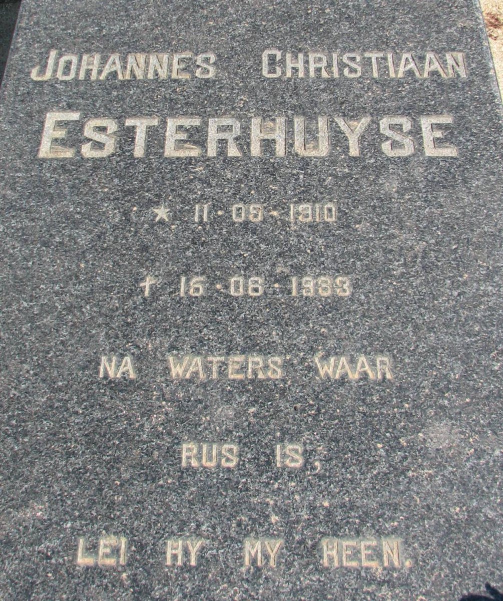 ESTERHUYSE Johannes Christiaan 1910-1983