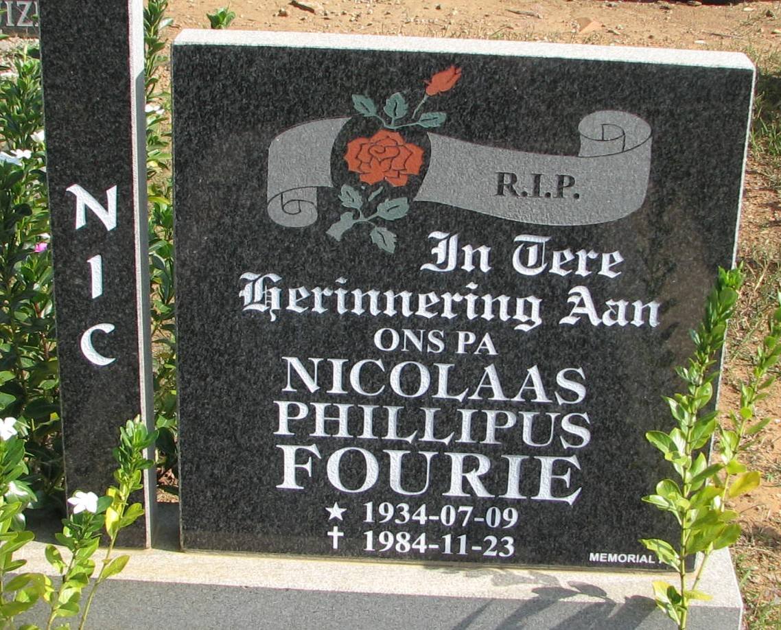 FOURIE Nicolaas Phillipus 1934-1984