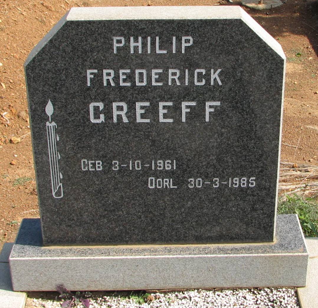 GREEFF Philip Frederick 1961-1985