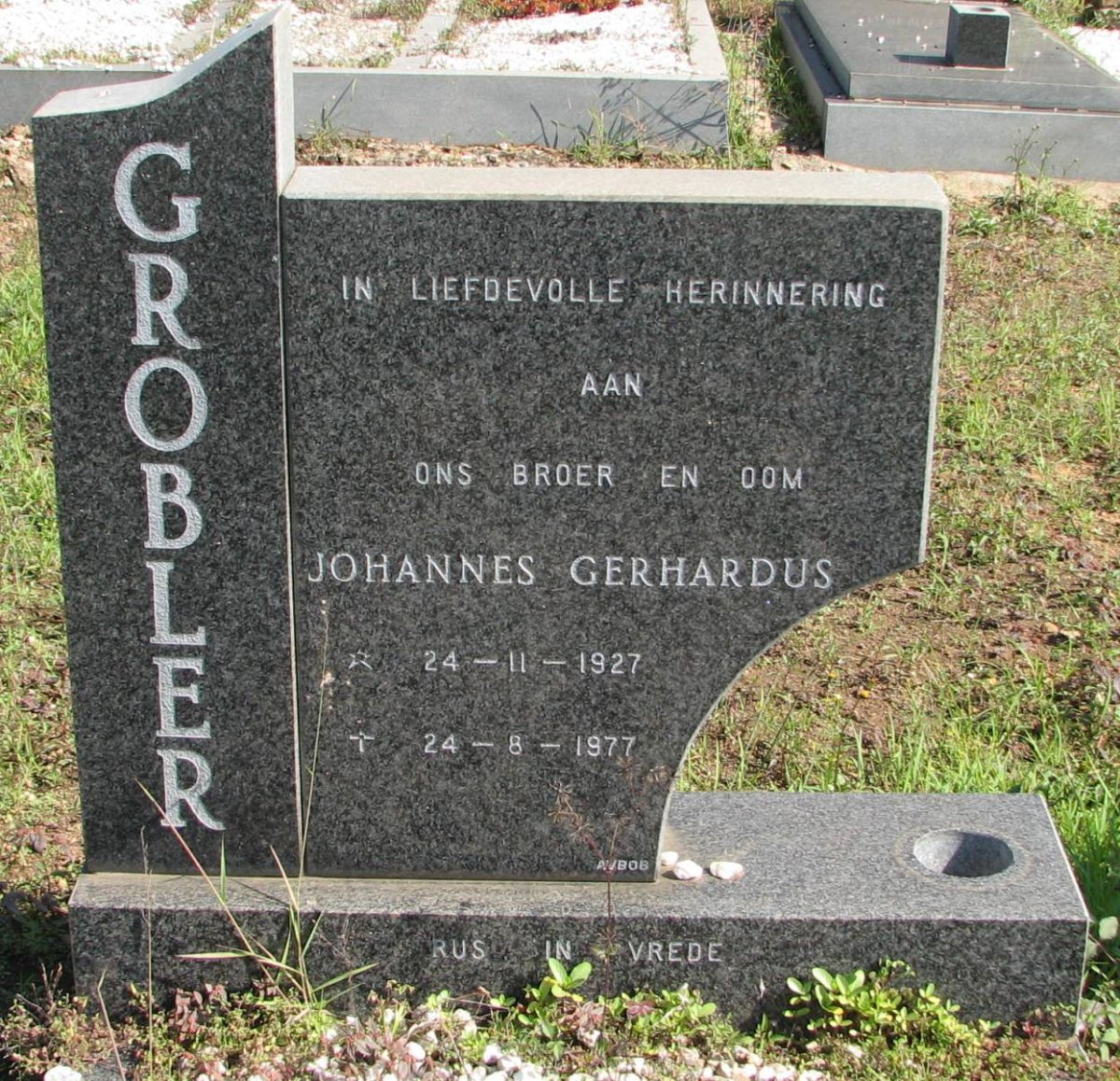 GROBLER Johannes Gerhardus 1927-1977