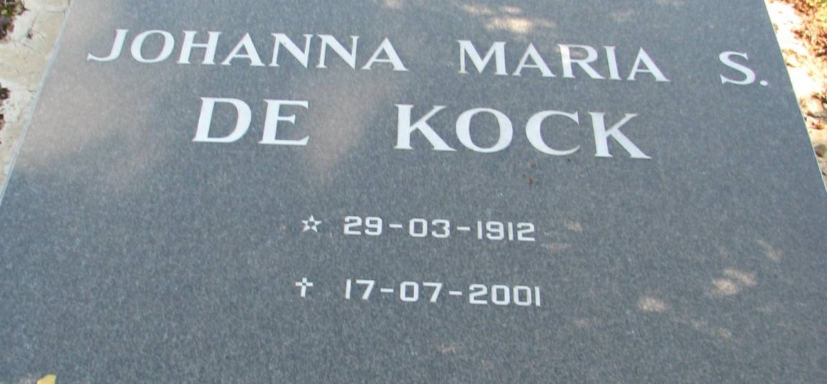 KOCK Johanna Maria S., de 1912-2001