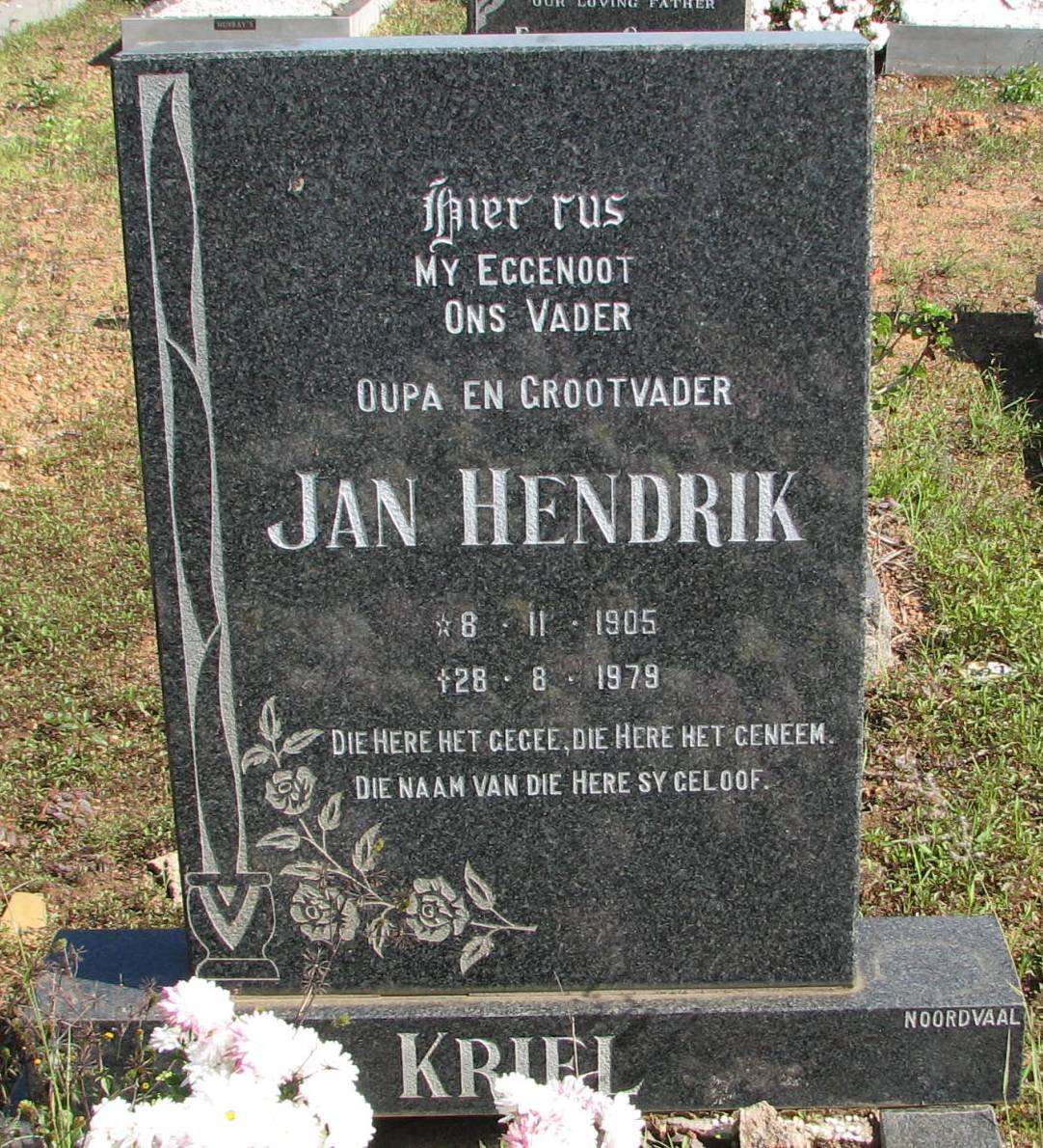 KRIEL Jan Hendrik 1905-1979