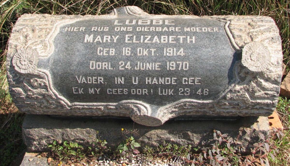 LUBBE Mary Elizabeth 1914-1970