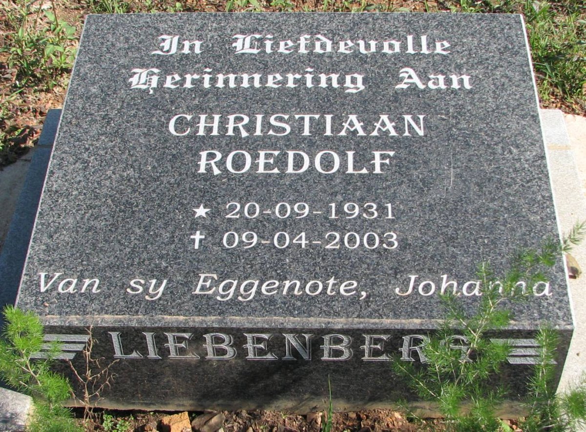 LIEBENBERG Christiaan Roedolf 1931-2003