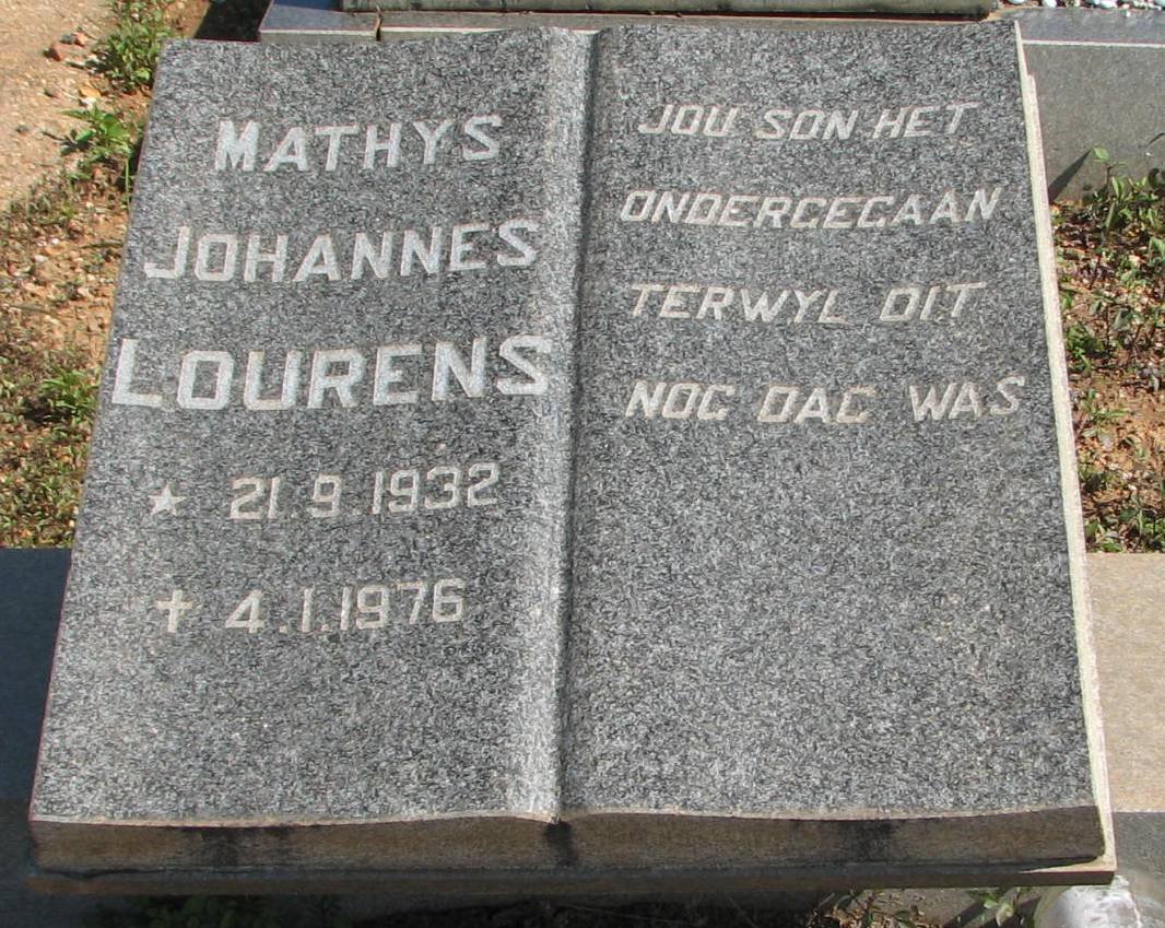 LOURENS Mathys Johannes 1932-1976