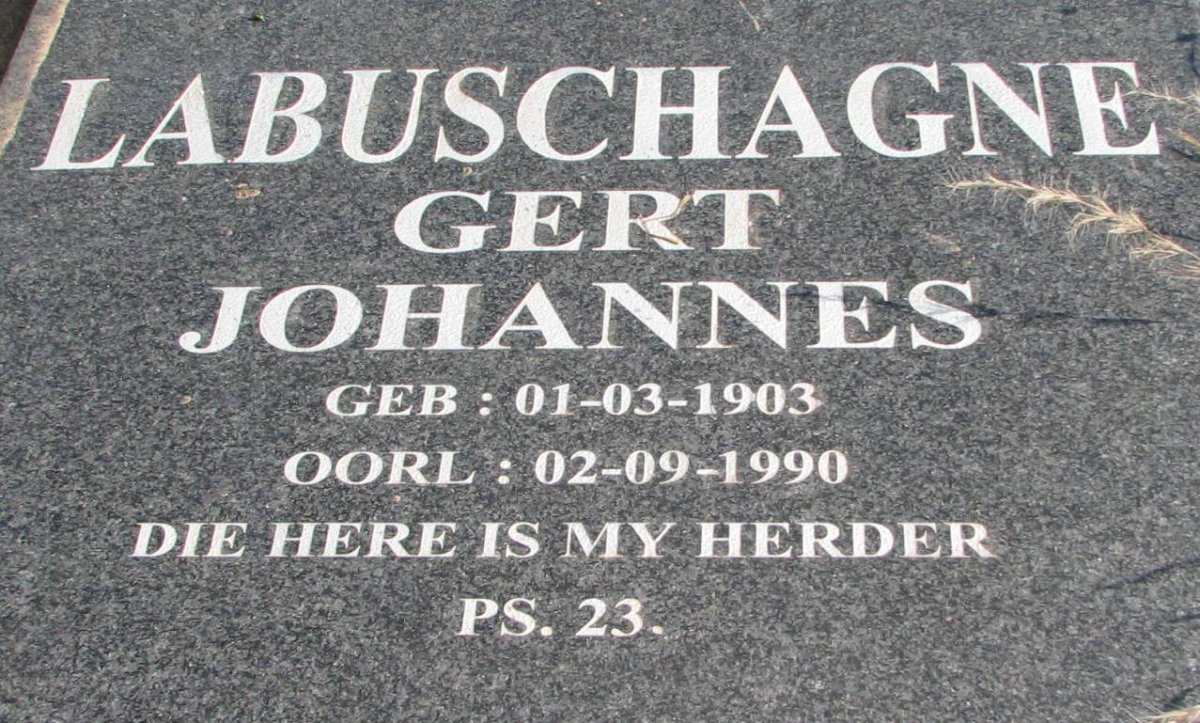 LABUSCHAGNE Gert Johannes 1903-1990