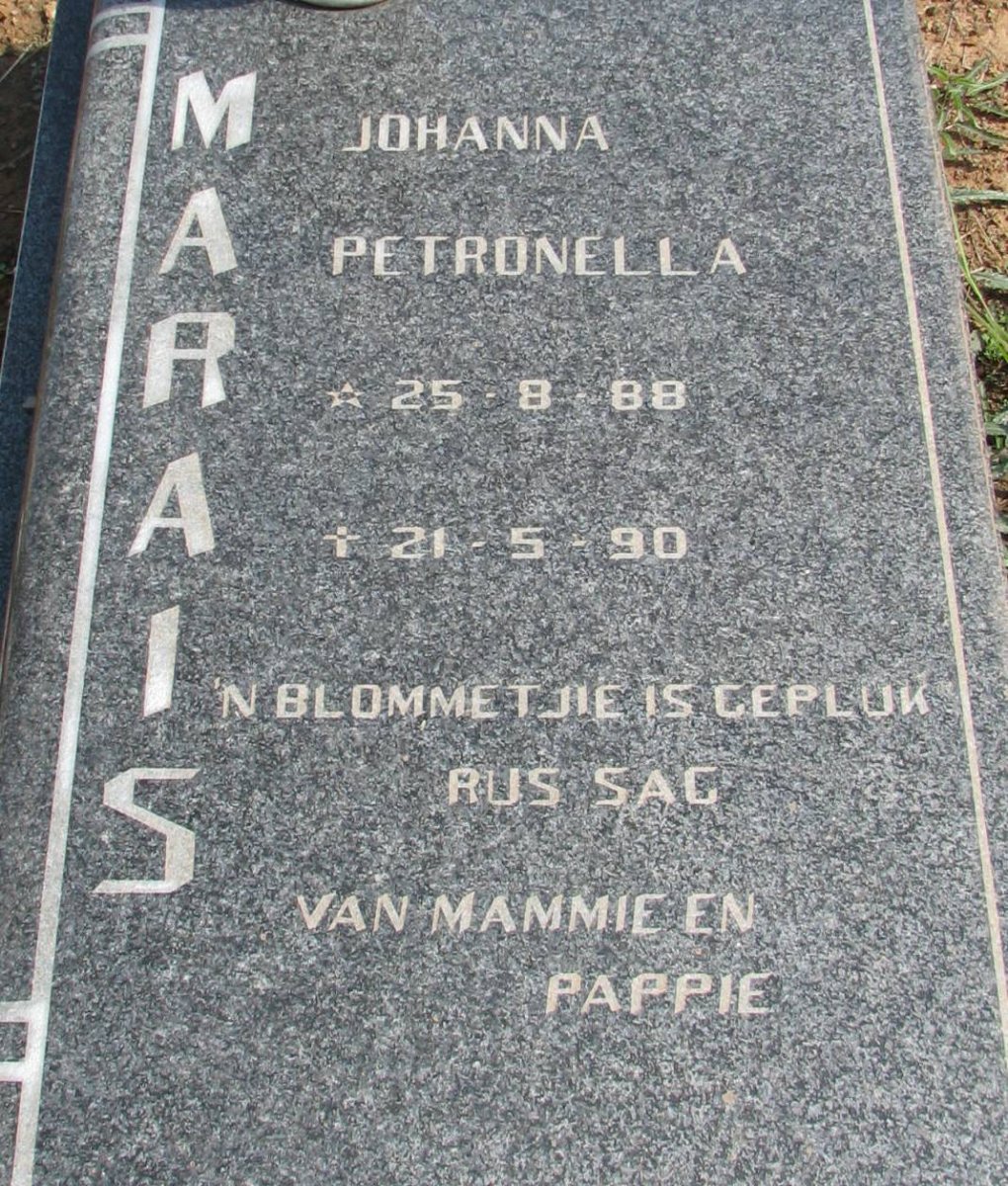 MARAIS Johanna Petronella 1988-1990