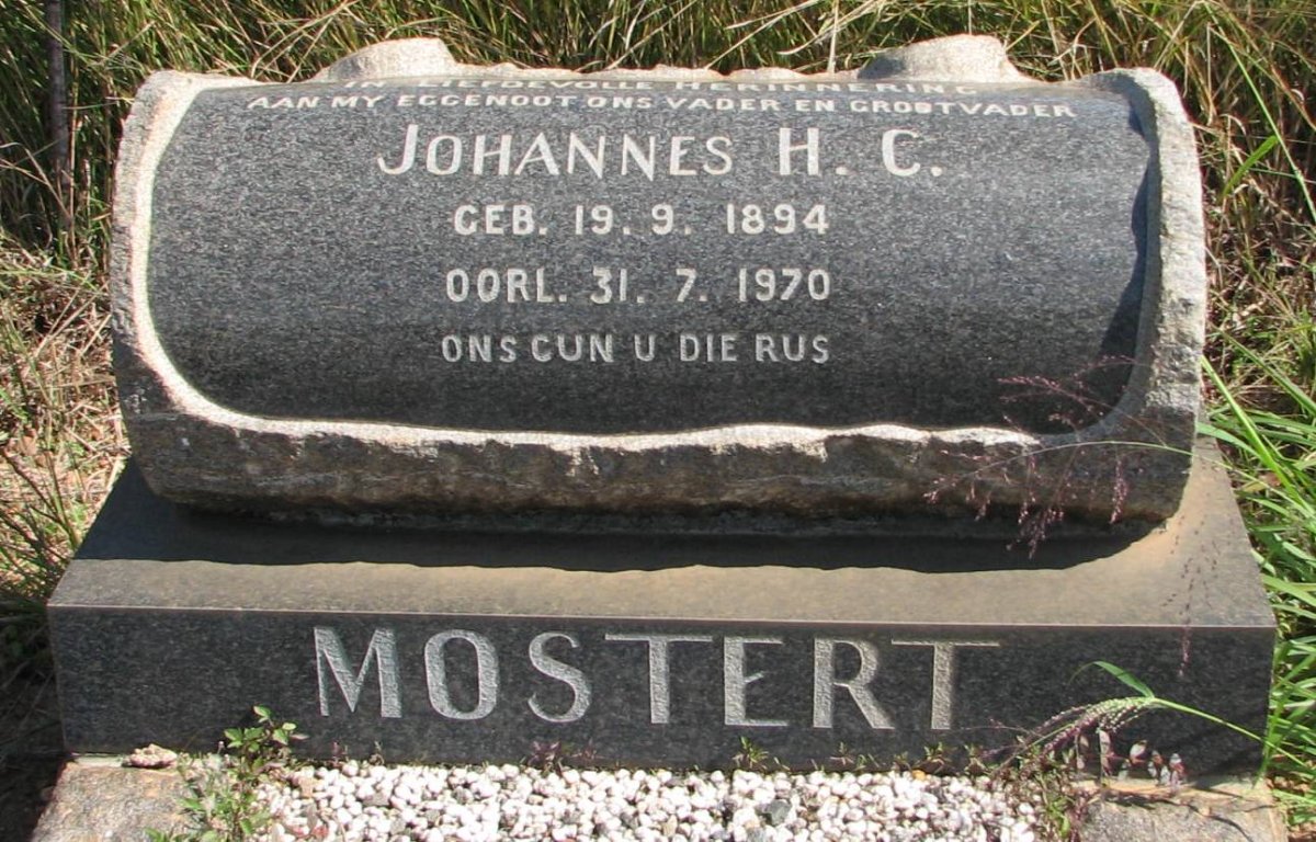 MOSTERT Johannes H.C. 1894-1970