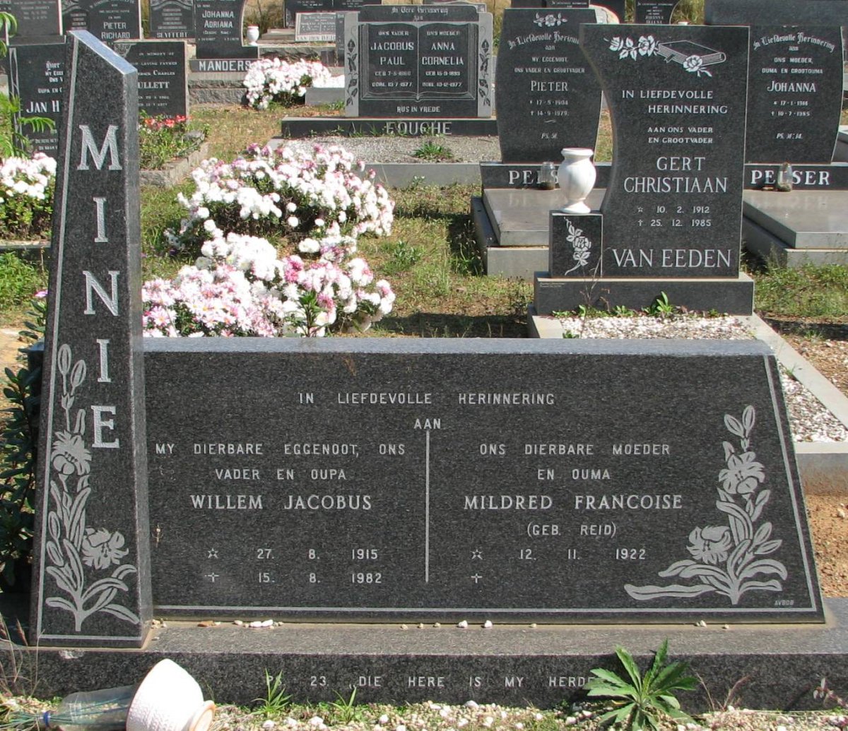 MINIE Willem Jacobus 1915-1982 &amp; Mildred Francoise REID 1922-