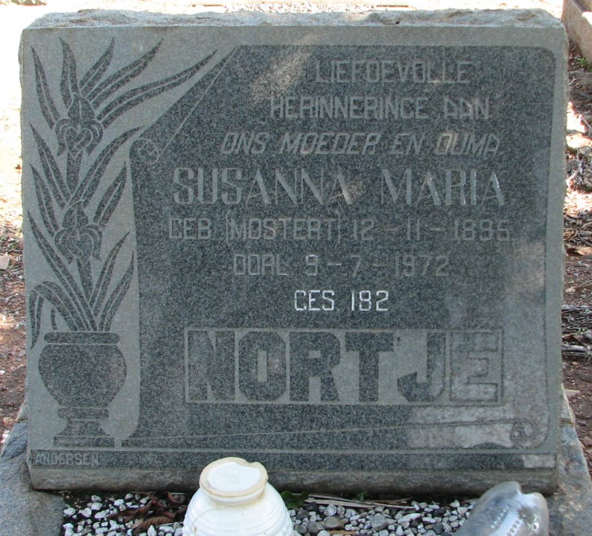 NORTJE Susanna Maria nee MOSTERT 1895-1972