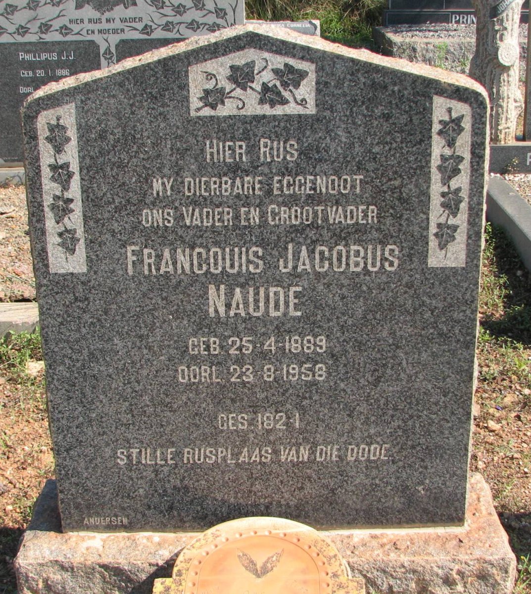 NAUDE Francouis Jacobus 1889-1958