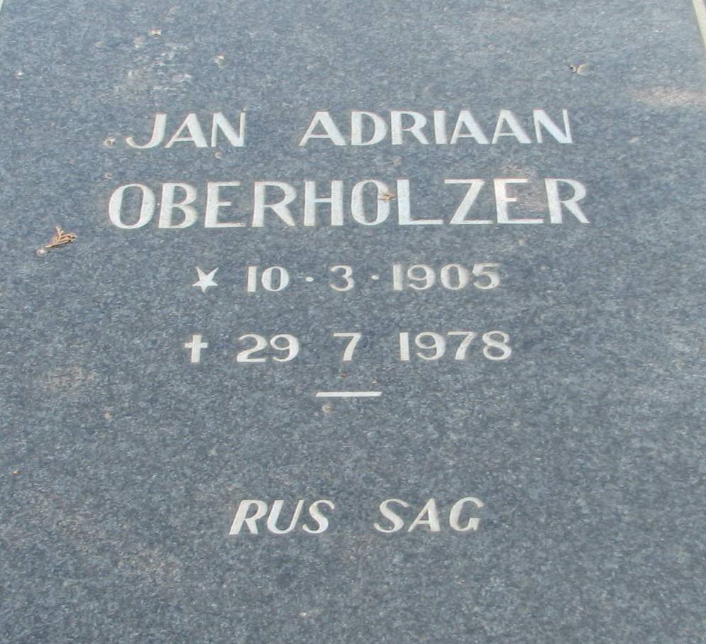 OBERHOLZER Jan Adriaan 1905-1978