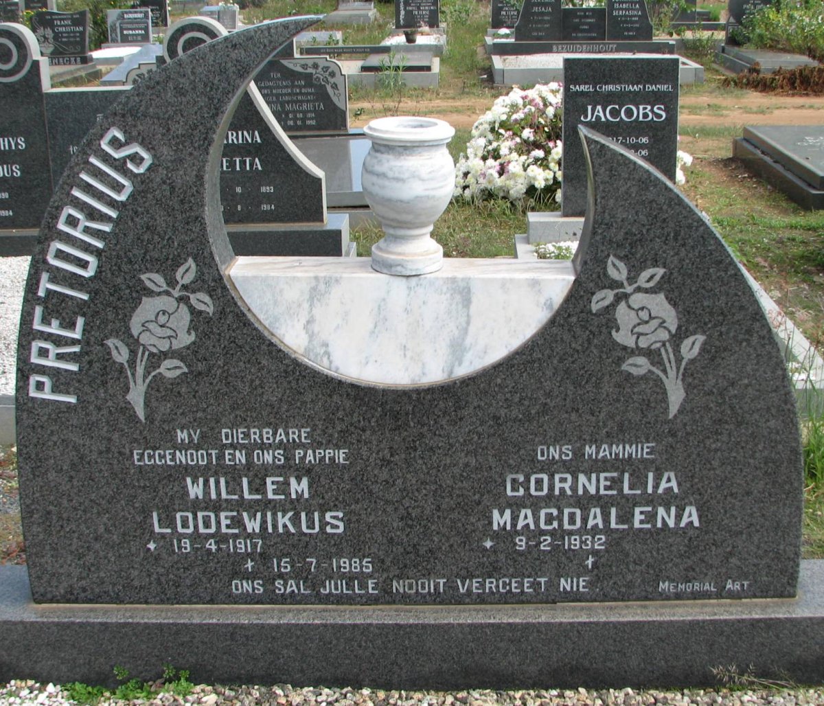 PRETORIUS Willem Lodewikus 1917-1985 &amp; Cornelia Magdalena 1932-