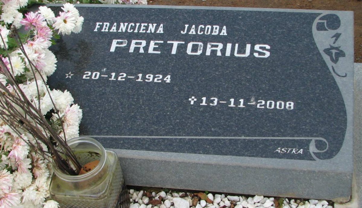 PRETORIUS Franciena Jacoba 1924-2008