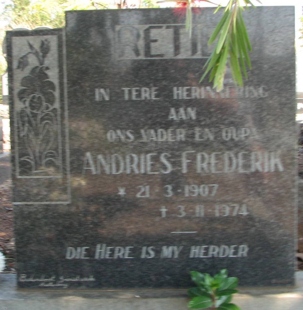 RETIEF Andries Frederik 1907-1974