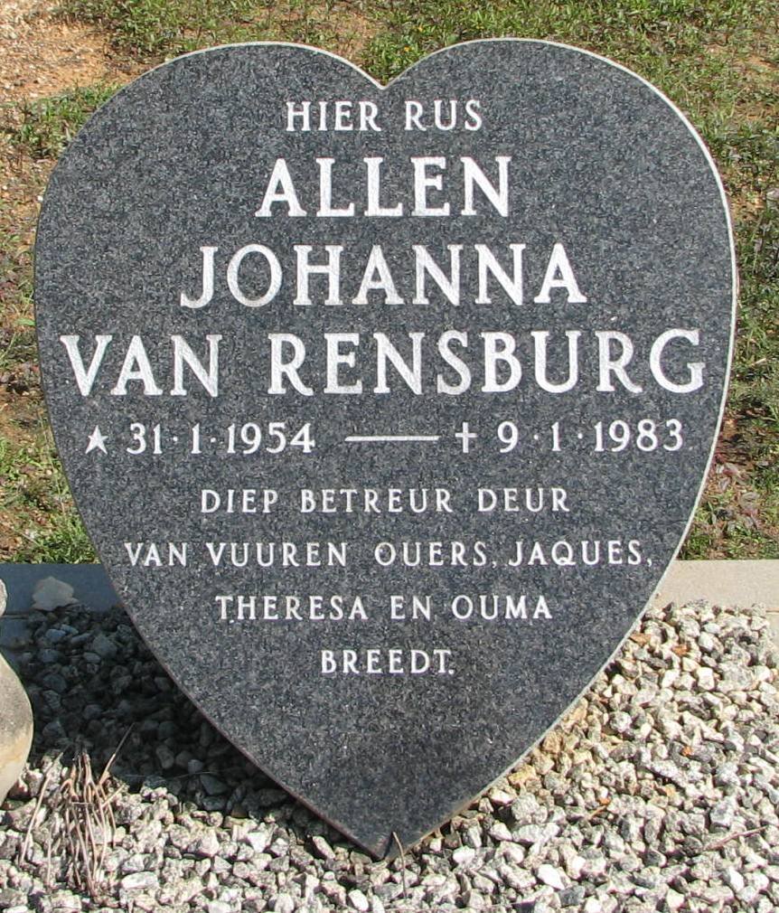 RENSBURG Allen Johanna, van 1954-1983