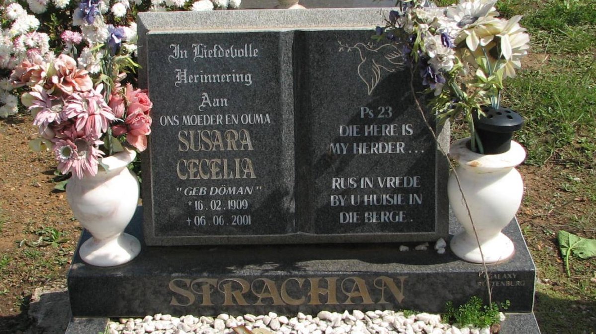 STRACHAN Susara Cecelia nee DOMAN 1909-2001
