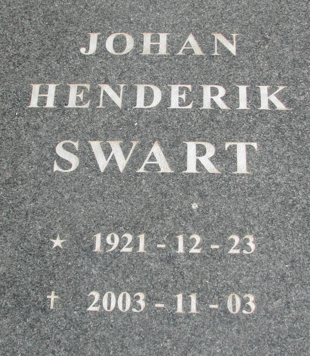 SWART Johan Hendrik 1921-2003