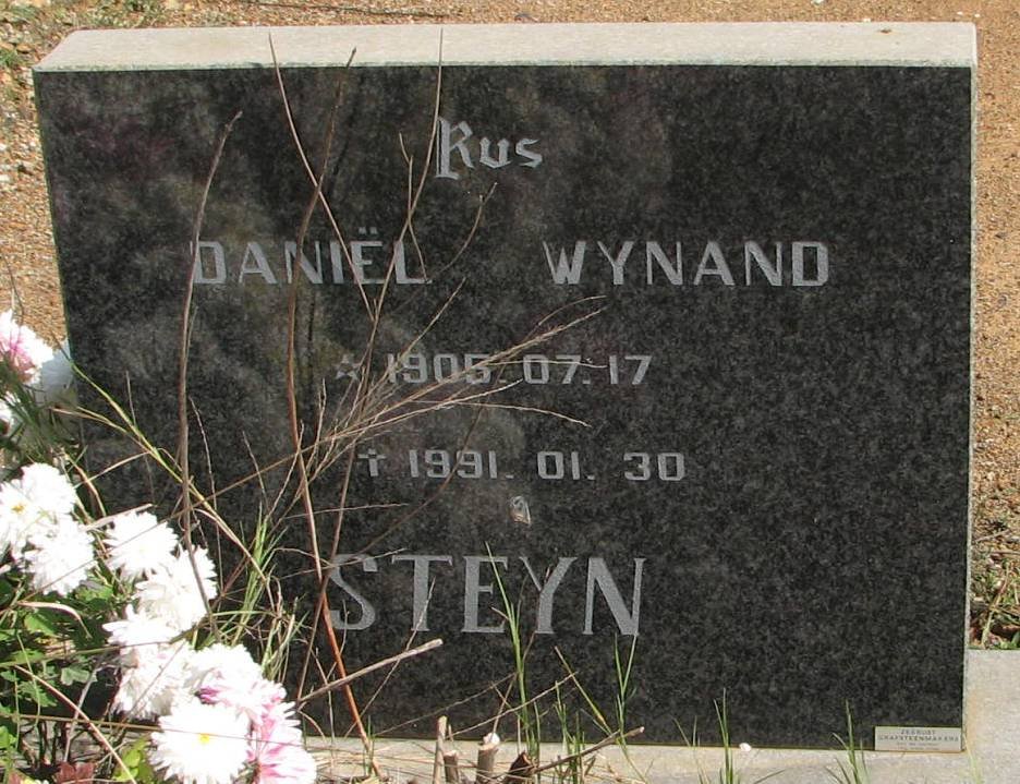 STEYN Daniel Wynand 1905-1991