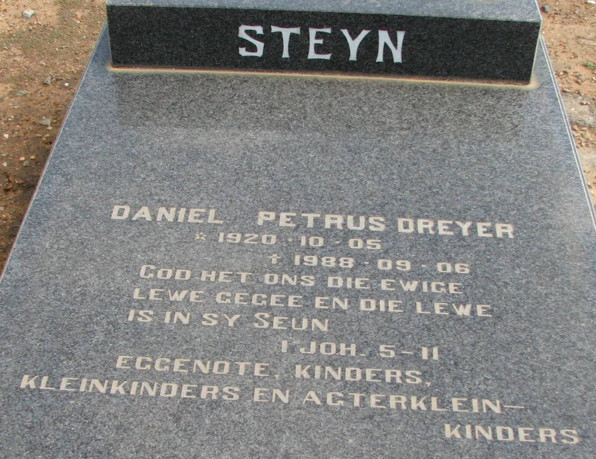 STEYN Daniel Petrus Dreyer 1920-1988