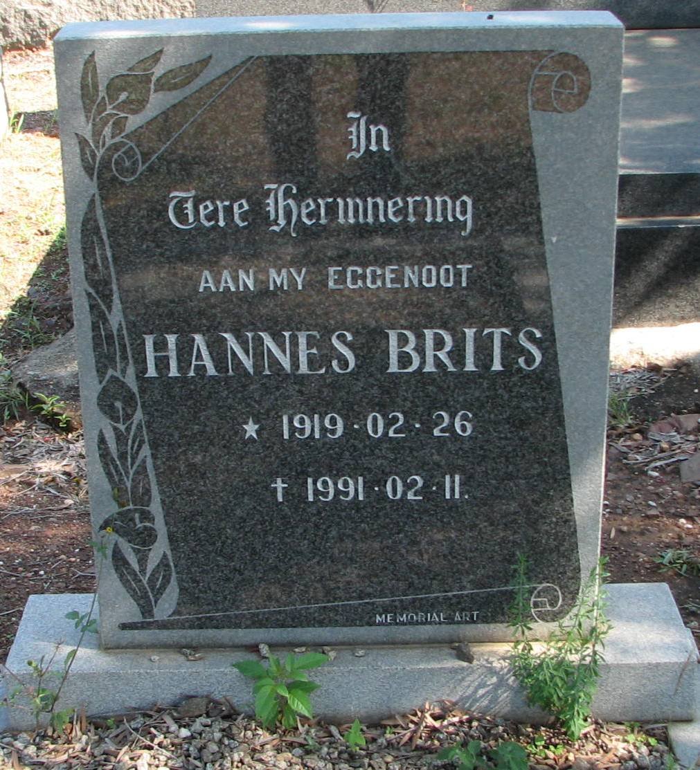 BRITS Hannes 1919-1991