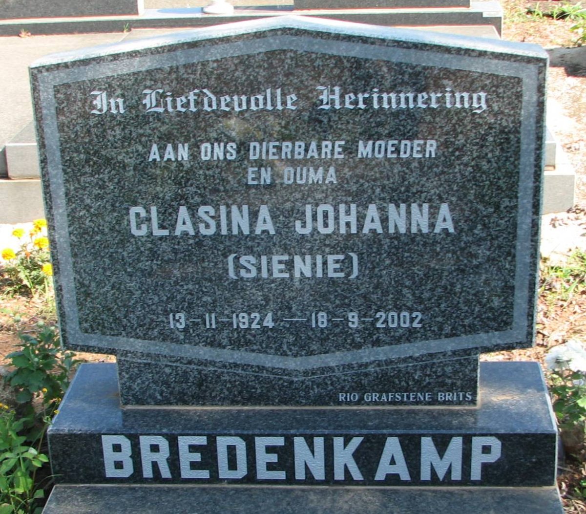 BREDENKAMP Clasina Johanna 1924-2002