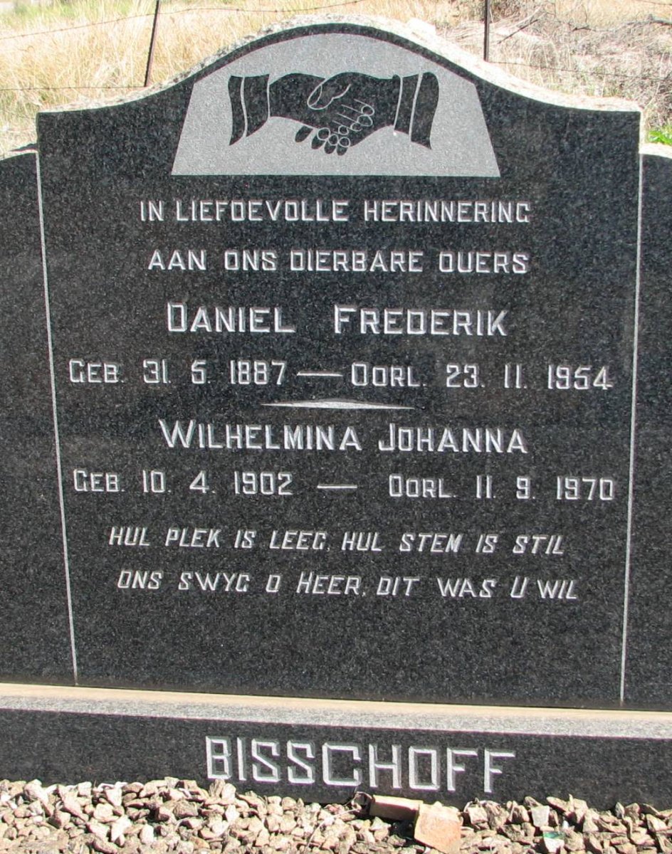 BISSCHOFF Daniel Frederik 1887-1954 &amp; Wilhelmina Johanna 1902-1970