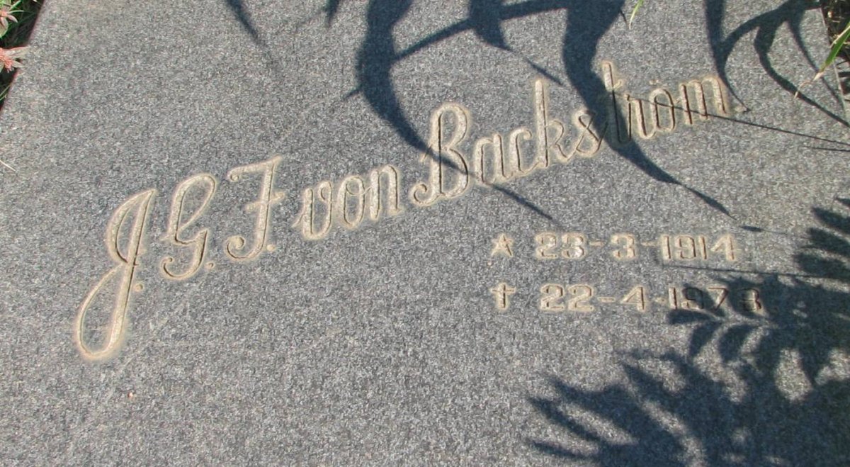 BACKSTROM J.G.F., von 1914-1978