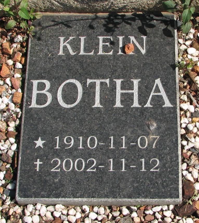 BOTHA Klein 1910-2002