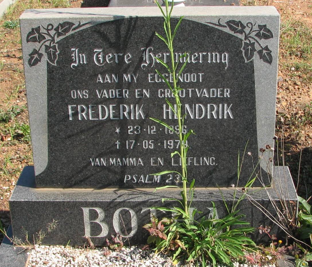 BOTHA Frederik Hendrik 1896-1979