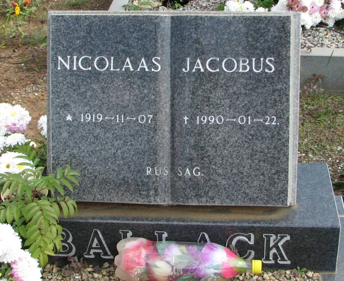 BALLACK Nicolaas Jacobus 1907-1990