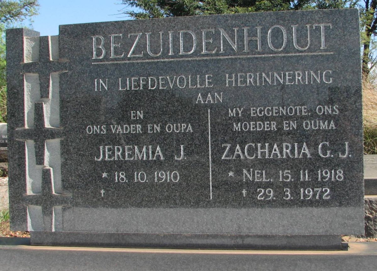 BEZUIDENHOUT Jeremia J. 1910- &amp; Zacharia G.J. NEL 1918-1972