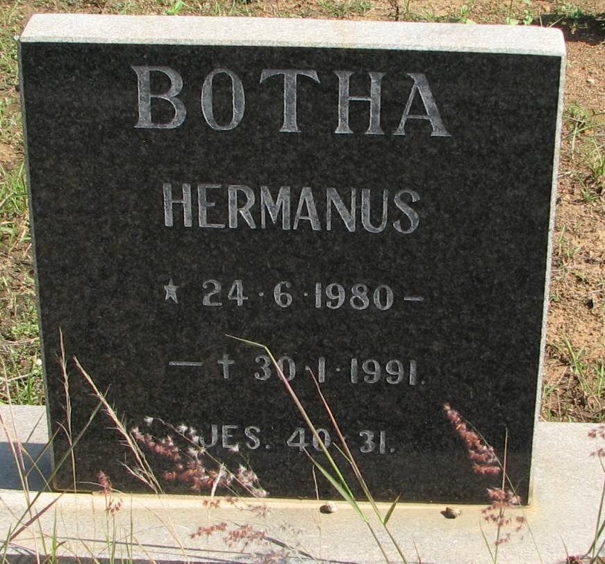 BOTHA Hermanus 1980-1991