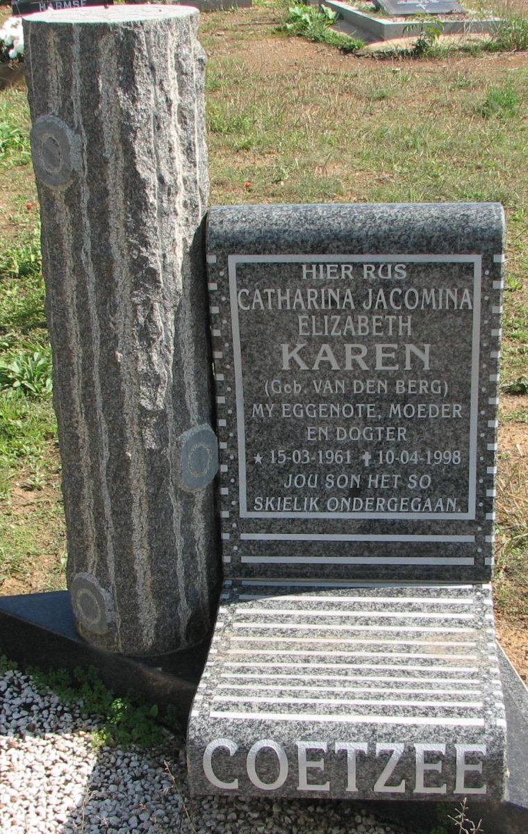 COETZEE Catharina Jacomina Elizabeth nee van den BERG 1961-1998