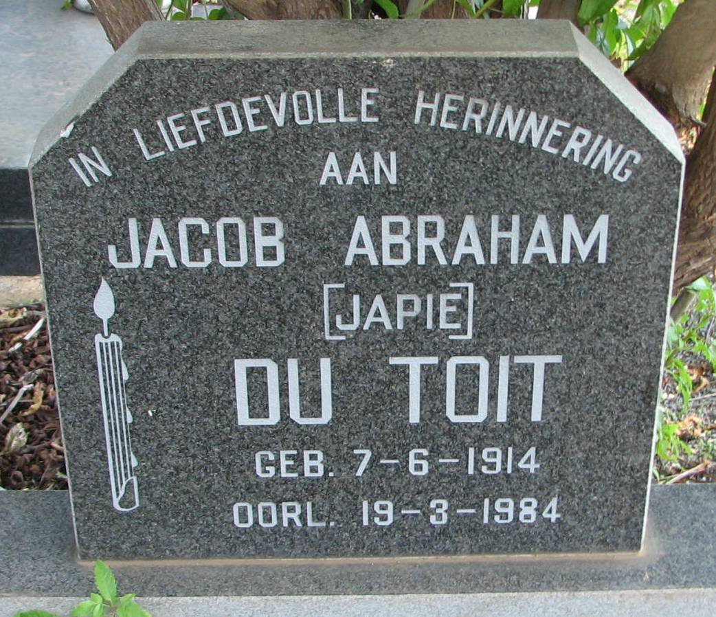 TOIT Jacob Abraham, du 1914-1984