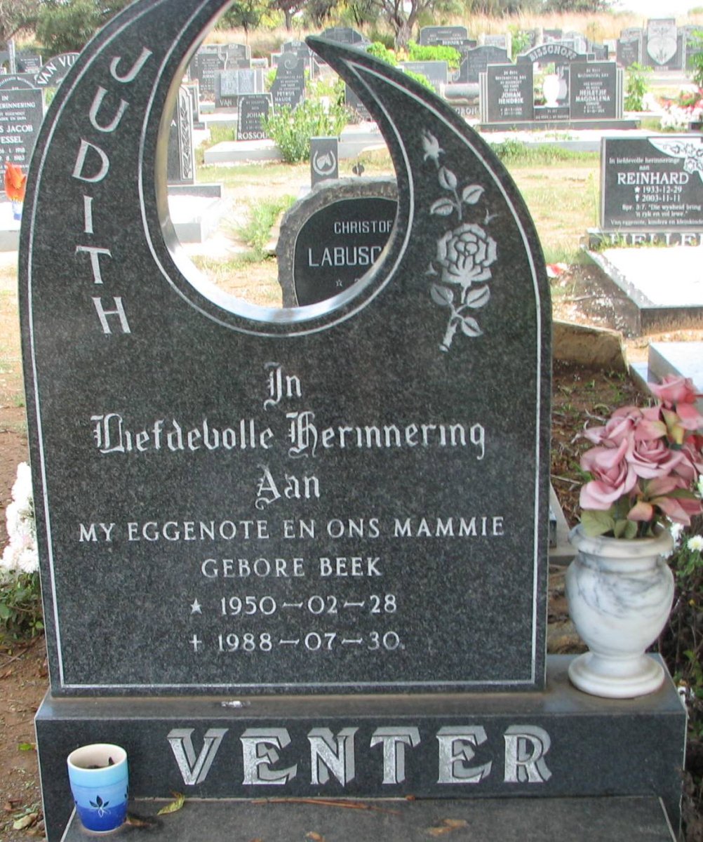 VENTER Judith nee BEEK 1950-1988