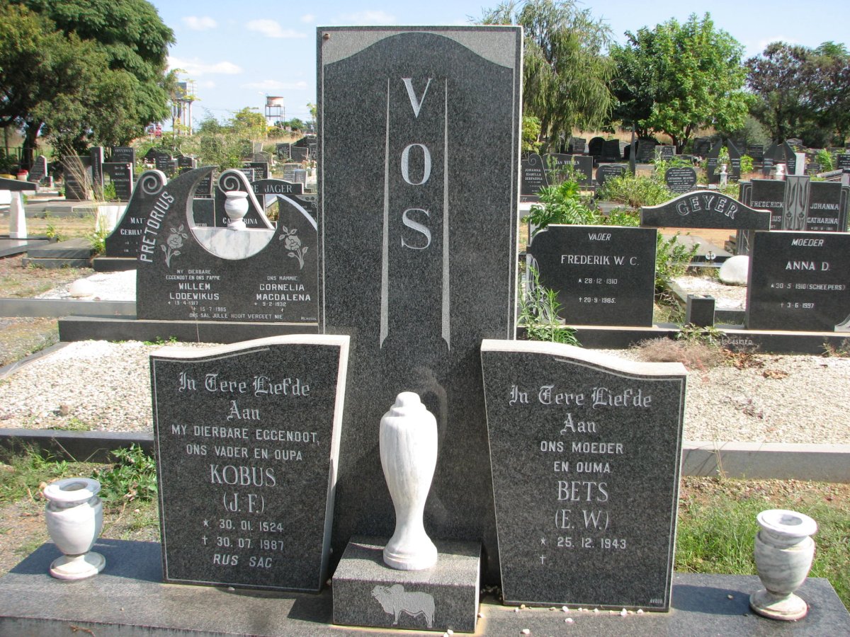 VOS J.F. 1924-1987 &amp; E.W. 1943-