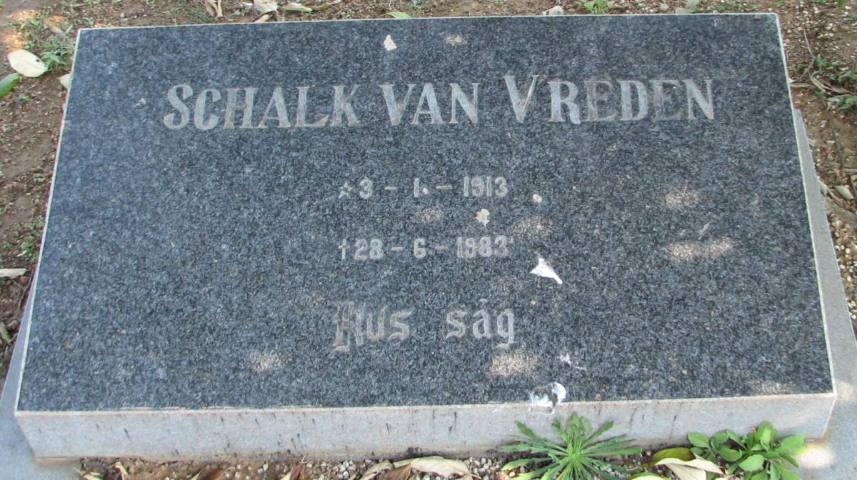 VREDEN Schalk, van 1913-1983
