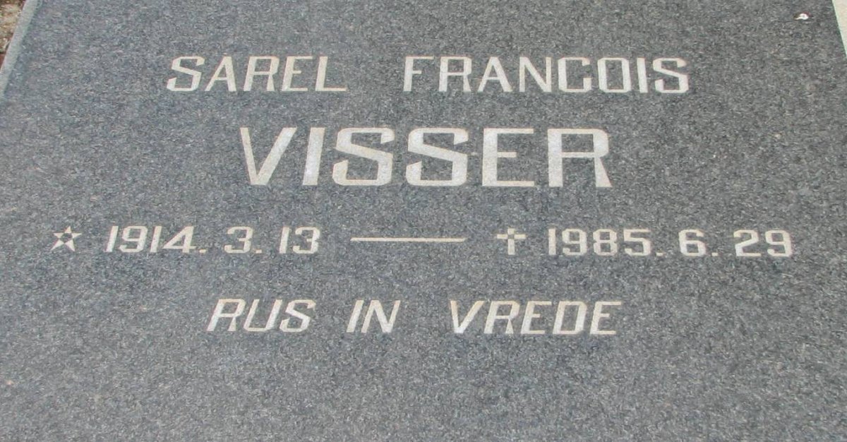 VISSER Sarel Francois 1914-1985