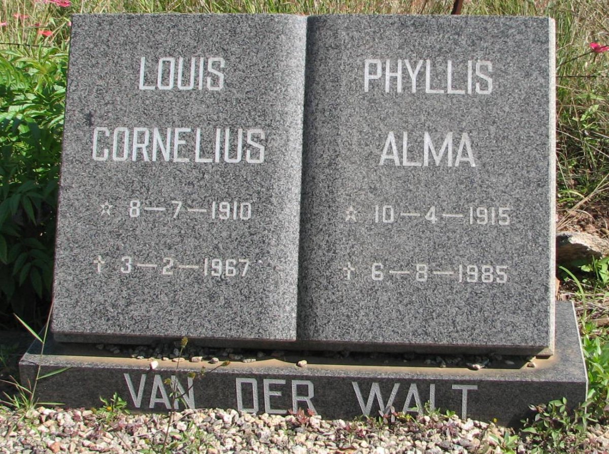 WALT Louis Cornelius, van der 1910-1967 &amp; Phyllis Alma 1915-1985