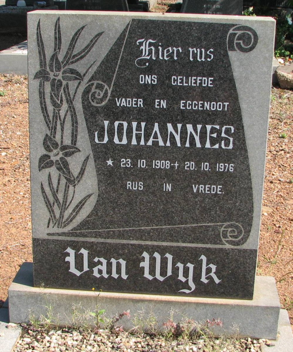 WYK Johannes, van 1908-1976