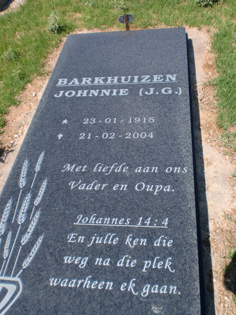 BARKHUIZEN J.G. 1915-2004