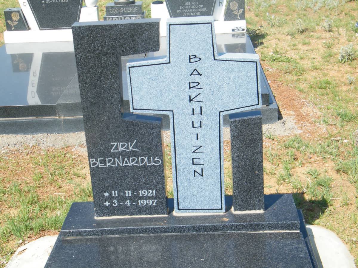 BARKHUIZEN Zirk Bernardus 1921-1997