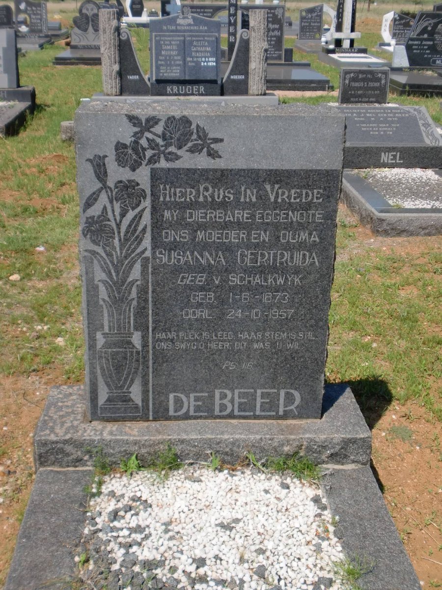 BEER Susanna Gertruida , de nee V. SCHALKWYK 1873-1957
