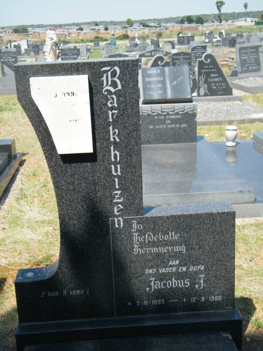 BARKHUIZEN Jacobus J. 1889-1980