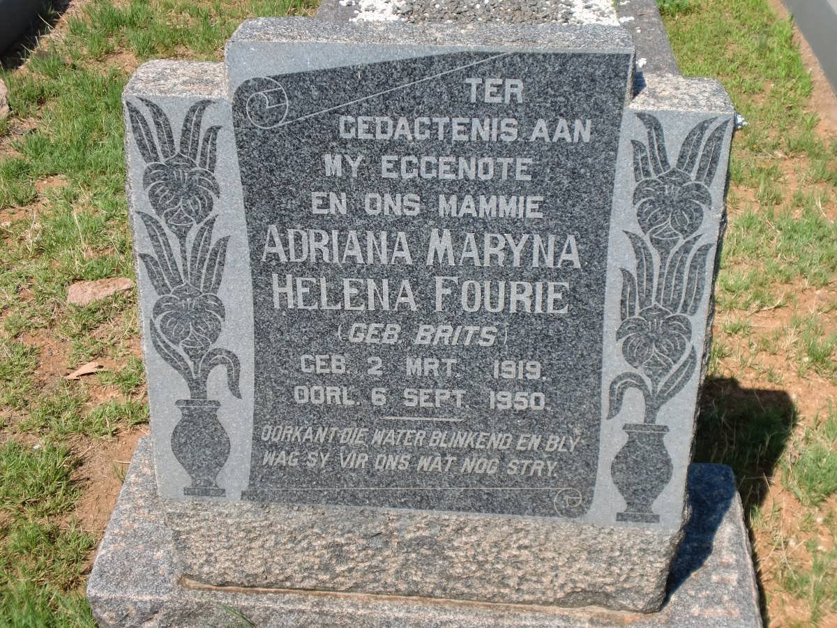 FOURIE Adriana Maryna Helena nee BRITS 1919-1950