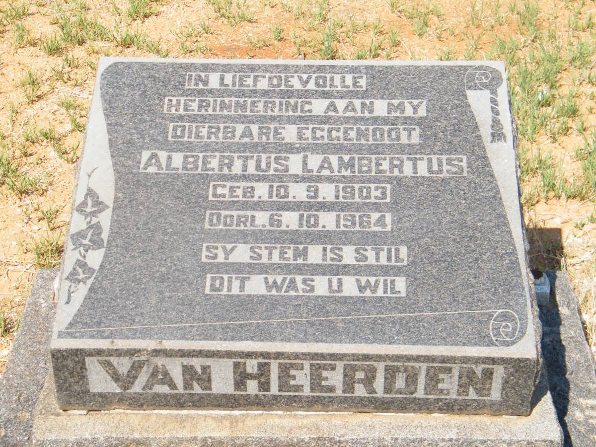 HEERDEN Albertus Lambertus, van 1903-1964